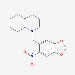 molecular formula C17H22N2O4 B3851677 1-[(6-nitro-1,3-benzodioxol-5-yl)methyl]decahydroquinoline 
