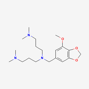 molecular formula C19H33N3O3 B3851678 N-[3-(dimethylamino)propyl]-N-[(7-methoxy-1,3-benzodioxol-5-yl)methyl]-N',N'-dimethyl-1,3-propanediamine 