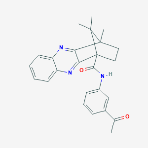 molecular formula C25H25N3O2 B385168 N-(3-acetylphenyl)-12,15,15-trimethyl-3,10-diazatetracyclo[10.2.1.02,11.04,9]pentadeca-2,4,6,8,10-pentaene-1-carboxamide CAS No. 1212483-03-8