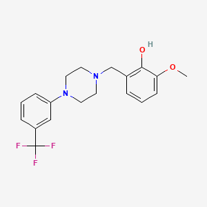 molecular formula C19H21F3N2O2 B3851771 2-methoxy-6-({4-[3-(trifluoromethyl)phenyl]-1-piperazinyl}methyl)phenol 