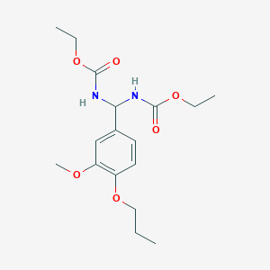 molecular formula C17H26N2O6 B385178 Ethyl [(ethoxycarbonyl)amino](3-methoxy-4-propoxyphenyl)methylcarbamate 