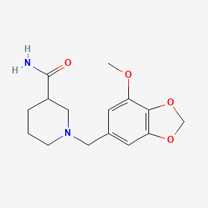 molecular formula C15H20N2O4 B3851781 1-[(7-methoxy-1,3-benzodioxol-5-yl)methyl]-3-piperidinecarboxamide 