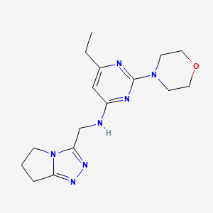 molecular formula C16H23N7O B3851795 N-(6,7-dihydro-5H-pyrrolo[2,1-c][1,2,4]triazol-3-ylmethyl)-6-ethyl-2-morpholin-4-ylpyrimidin-4-amine 