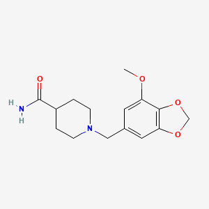 1-[(7-methoxy-1,3-benzodioxol-5-yl)methyl]-4-piperidinecarboxamide