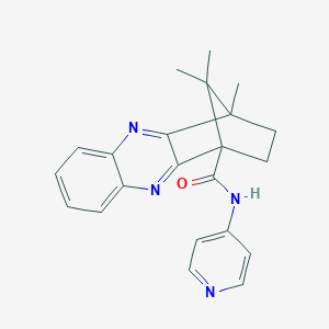 molecular formula C22H22N4O B385181 12,15,15-Trimethyl-N-pyridin-4-yl-3,10-diazatetracyclo[10.2.1.02,11.04,9]pentadeca-2,4,6,8,10-pentaene-1-carboxamide CAS No. 578736-26-2