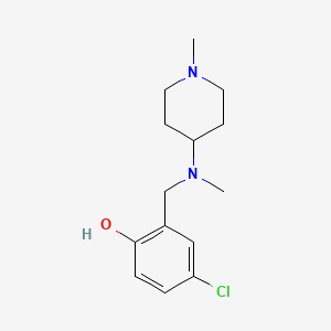 molecular formula C14H21ClN2O B3851825 4-chloro-2-{[methyl(1-methyl-4-piperidinyl)amino]methyl}phenol 