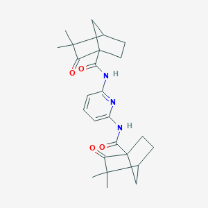 molecular formula C25H31N3O4 B385188 N-(6-{[(3,3-dimethyl-2-oxobicyclo[2.2.1]hept-1-yl)carbonyl]amino}-2-pyridinyl)-3,3-dimethyl-2-oxobicyclo[2.2.1]heptane-1-carboxamide 