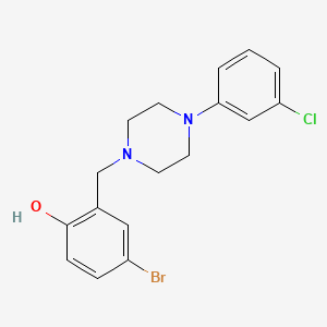 molecular formula C17H18BrClN2O B3851899 4-bromo-2-{[4-(3-chlorophenyl)-1-piperazinyl]methyl}phenol 