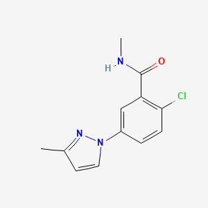 molecular formula C12H12ClN3O B3851903 2-chloro-N-methyl-5-(3-methyl-1H-pyrazol-1-yl)benzamide 
