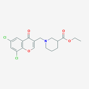 ethyl 1-[(6,8-dichloro-4-oxo-4H-chromen-3-yl)methyl]-3-piperidinecarboxylate