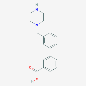 molecular formula C18H20N2O2 B3851969 3'-(piperazin-1-ylmethyl)biphenyl-3-carboxylic acid 