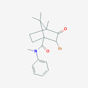 molecular formula C18H22BrNO2 B385198 2-bromo-N,4,7,7-tetramethyl-3-oxo-N-phenylbicyclo[2.2.1]heptane-1-carboxamide 