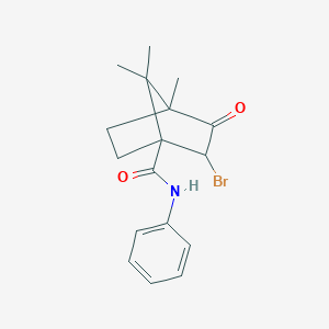 2-bromo-4,7,7-trimethyl-3-oxo-N-phenylbicyclo[2.2.1]heptane-1-carboxamide