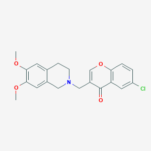 molecular formula C21H20ClNO4 B3852019 6-chloro-3-[(6,7-dimethoxy-3,4-dihydro-2(1H)-isoquinolinyl)methyl]-4H-chromen-4-one 