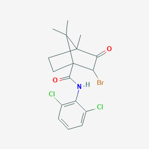 molecular formula C17H18BrCl2NO2 B385202 2-bromo-N-(2,6-dichlorophenyl)-4,7,7-trimethyl-3-oxobicyclo[2.2.1]heptane-1-carboxamide 