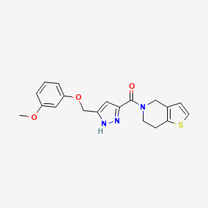 molecular formula C19H19N3O3S B3852034 5-({5-[(3-methoxyphenoxy)methyl]-1H-pyrazol-3-yl}carbonyl)-4,5,6,7-tetrahydrothieno[3,2-c]pyridine 
