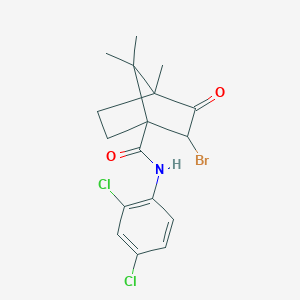 molecular formula C17H18BrCl2NO2 B385205 2-bromo-N-(2,4-dichlorophenyl)-4,7,7-trimethyl-3-oxobicyclo[2.2.1]heptane-1-carboxamide 