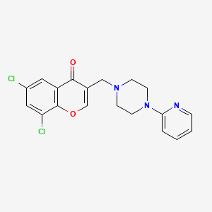 molecular formula C19H17Cl2N3O2 B3852056 6,8-dichloro-3-{[4-(2-pyridinyl)-1-piperazinyl]methyl}-4H-chromen-4-one 
