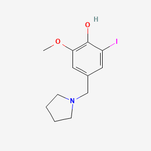 molecular formula C12H16INO2 B3852069 2-iodo-6-methoxy-4-(1-pyrrolidinylmethyl)phenol 