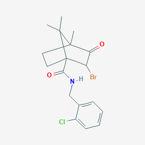 molecular formula C18H21BrClNO2 B385208 2-bromo-N-(2-chlorobenzyl)-4,7,7-trimethyl-3-oxobicyclo[2.2.1]heptane-1-carboxamide 