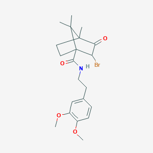 molecular formula C21H28BrNO4 B385210 2-bromo-N-[2-(3,4-dimethoxyphenyl)ethyl]-4,7,7-trimethyl-3-oxobicyclo[2.2.1]heptane-1-carboxamide CAS No. 1005273-19-7