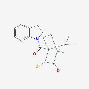 molecular formula C19H22BrNO2 B385212 3-bromo-4-(2,3-dihydro-1H-indol-1-ylcarbonyl)-1,7,7-trimethylbicyclo[2.2.1]heptan-2-one CAS No. 1005273-29-9