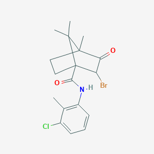 2-bromo-N-(3-chloro-2-methylphenyl)-4,7,7-trimethyl-3-oxobicyclo[2.2.1]heptane-1-carboxamide