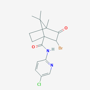 molecular formula C16H18BrClN2O2 B385216 2-bromo-N-(5-chloropyridin-2-yl)-4,7,7-trimethyl-3-oxobicyclo[2.2.1]heptane-1-carboxamide CAS No. 1005266-06-7