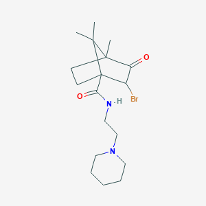 molecular formula C18H29BrN2O2 B385222 2-bromo-4,7,7-trimethyl-3-oxo-N-[2-(1-piperidinyl)ethyl]bicyclo[2.2.1]heptane-1-carboxamide CAS No. 1005090-50-5