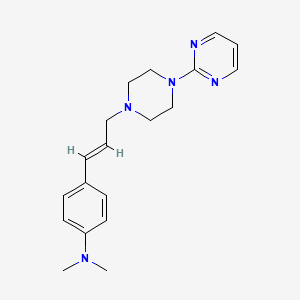molecular formula C19H25N5 B3852232 N,N-dimethyl-4-{3-[4-(2-pyrimidinyl)-1-piperazinyl]-1-propen-1-yl}aniline 