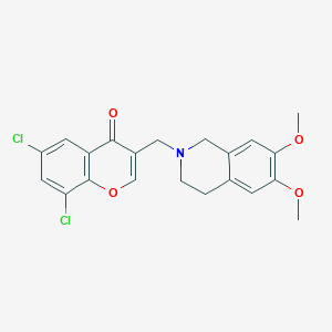 molecular formula C21H19Cl2NO4 B3852238 6,8-dichloro-3-[(6,7-dimethoxy-3,4-dihydro-2(1H)-isoquinolinyl)methyl]-4H-chromen-4-one 