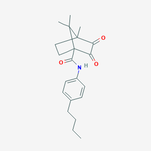 N-(4-butylphenyl)-4,7,7-trimethyl-2,3-dioxobicyclo[2.2.1]heptane-1-carboxamide