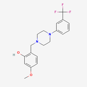 molecular formula C19H21F3N2O2 B3852269 5-methoxy-2-({4-[3-(trifluoromethyl)phenyl]-1-piperazinyl}methyl)phenol 