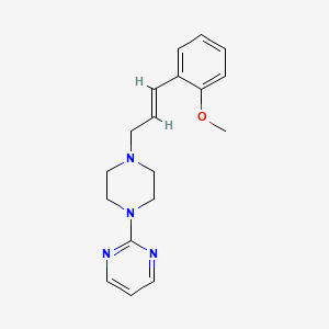 molecular formula C18H22N4O B3852277 2-{4-[3-(2-methoxyphenyl)-2-propen-1-yl]-1-piperazinyl}pyrimidine 