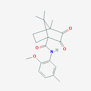 N-(2-methoxy-5-methylphenyl)-4,7,7-trimethyl-2,3-dioxobicyclo[2.2.1]heptane-1-carboxamide