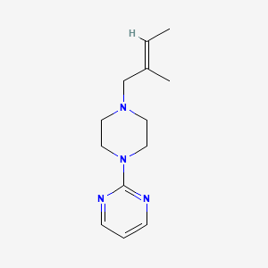 molecular formula C13H20N4 B3852308 2-[4-(2-methyl-2-buten-1-yl)-1-piperazinyl]pyrimidine 