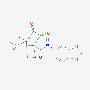 molecular formula C18H19NO5 B385231 N-(1,3-苯并二氧杂环-5-基)-4,7,7-三甲基-2,3-二氧代二环[2.2.1]庚烷-1-甲酰胺 CAS No. 622355-59-3
