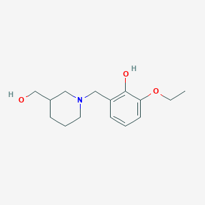 molecular formula C15H23NO3 B3852311 2-ethoxy-6-{[3-(hydroxymethyl)-1-piperidinyl]methyl}phenol 