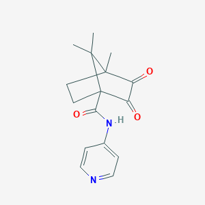 4,7,7-trimethyl-2,3-dioxo-N-(4-pyridinyl)bicyclo[2.2.1]heptane-1-carboxamide