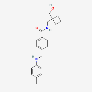 N-{[1-(hydroxymethyl)cyclobutyl]methyl}-4-{[(4-methylphenyl)amino]methyl}benzamide
