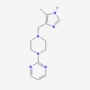 molecular formula C13H18N6 B3852347 2-{4-[(4-methyl-1H-imidazol-5-yl)methyl]-1-piperazinyl}pyrimidine 