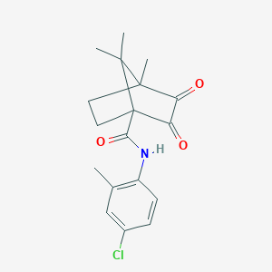 molecular formula C18H20ClNO3 B385237 N-(4-chloro-2-methylphenyl)-4,7,7-trimethyl-2,3-dioxobicyclo[2.2.1]heptane-1-carboxamide CAS No. 622356-01-8