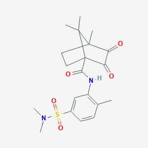 molecular formula C20H26N2O5S B385239 N-[5-(dimethylsulfamoyl)-2-methylphenyl]-4,7,7-trimethyl-2,3-dioxobicyclo[2.2.1]heptane-1-carboxamide CAS No. 622356-36-9