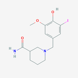 molecular formula C14H19IN2O3 B3852408 1-(4-hydroxy-3-iodo-5-methoxybenzyl)-3-piperidinecarboxamide 