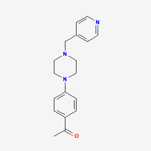molecular formula C18H21N3O B3852412 1-{4-[4-(4-pyridinylmethyl)-1-piperazinyl]phenyl}ethanone 