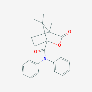 molecular formula C22H23NO3 B385245 4,7,7-trimethyl-3-oxo-N,N-diphenyl-2-oxabicyclo[2.2.1]heptane-1-carboxamide CAS No. 573931-59-6