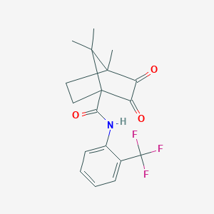 4,7,7-trimethyl-2,3-dioxo-N-(2-(trifluoromethyl)phenyl)bicyclo[2.2.1]heptane-1-carboxamide