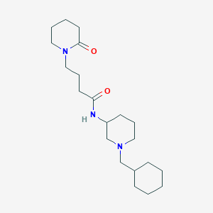molecular formula C21H37N3O2 B3852525 N-[1-(cyclohexylmethyl)-3-piperidinyl]-4-(2-oxo-1-piperidinyl)butanamide 