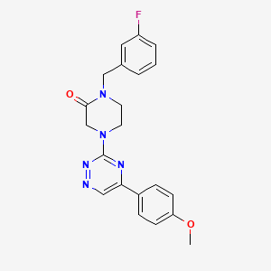 molecular formula C21H20FN5O2 B3852530 1-(3-fluorobenzyl)-4-[5-(4-methoxyphenyl)-1,2,4-triazin-3-yl]-2-piperazinone 