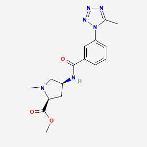 molecular formula C16H20N6O3 B3852543 methyl (2S,4S)-1-methyl-4-{[3-(5-methyl-1H-tetrazol-1-yl)benzoyl]amino}pyrrolidine-2-carboxylate 